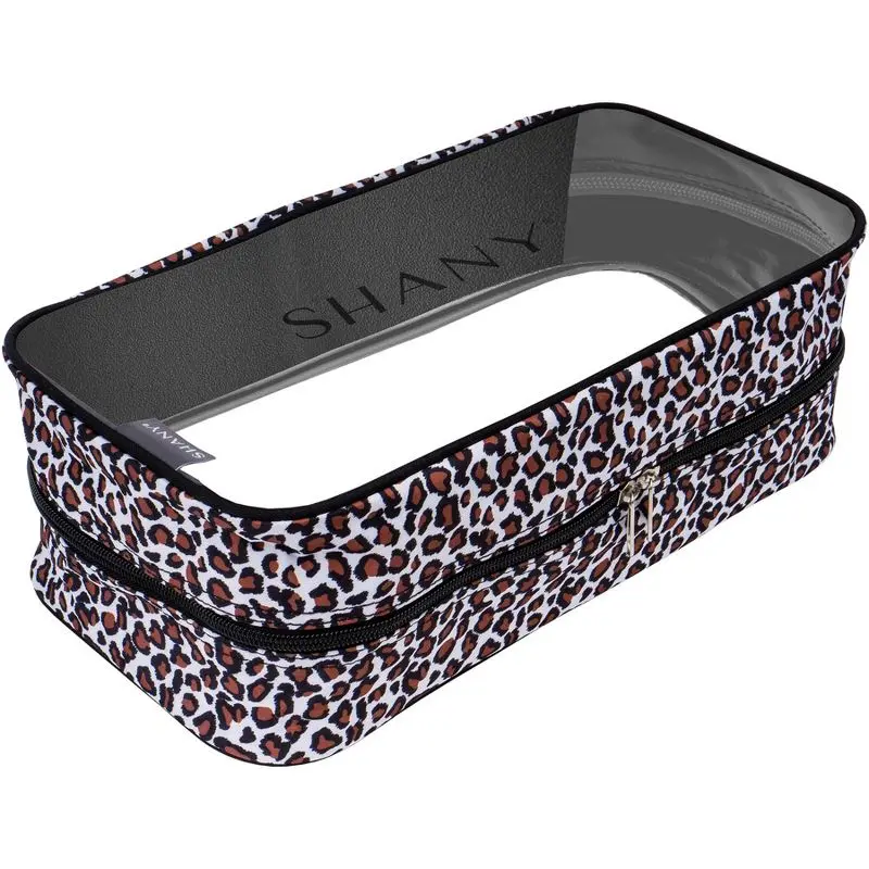 Transparent Travel Packing Cube Bag Leopard Makeup Box Cosmetics Storage Case Large spill-proof Clear Organizer Pouch