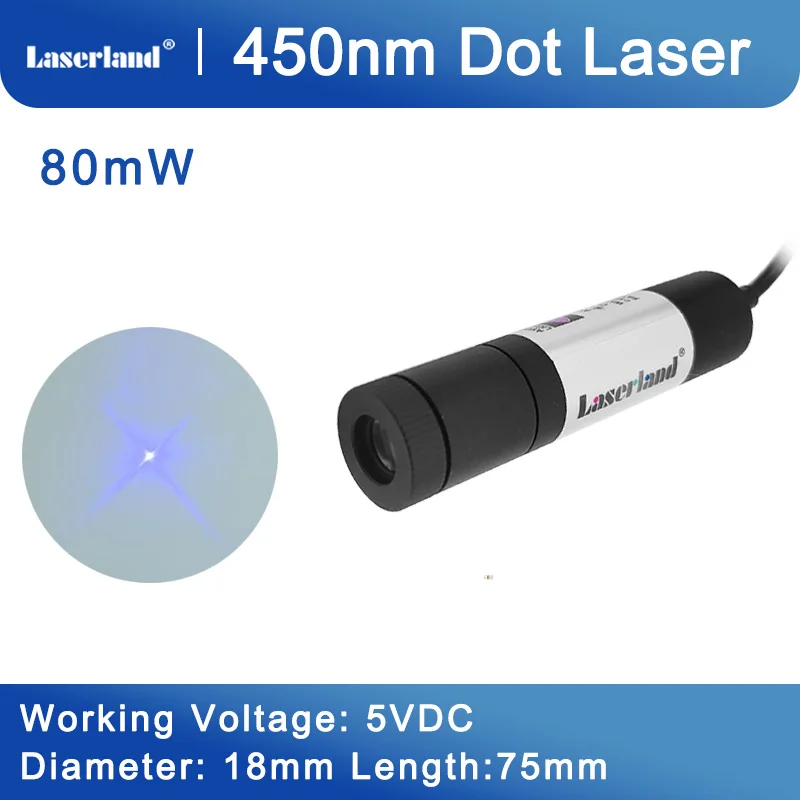 Фокусный 450нм лазерный диодный модуль с синей точкой генератора