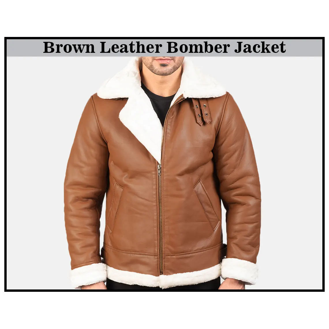 Super Quality Aviator Brown Shearling White Fur Leather Jacket Custom Genuine Leather Manufacture