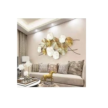 Office Mirror Craft Designs Wall Arts home decor from india Nordic Model Metal Wall Hanging Decoration Luxury Leaf Iron