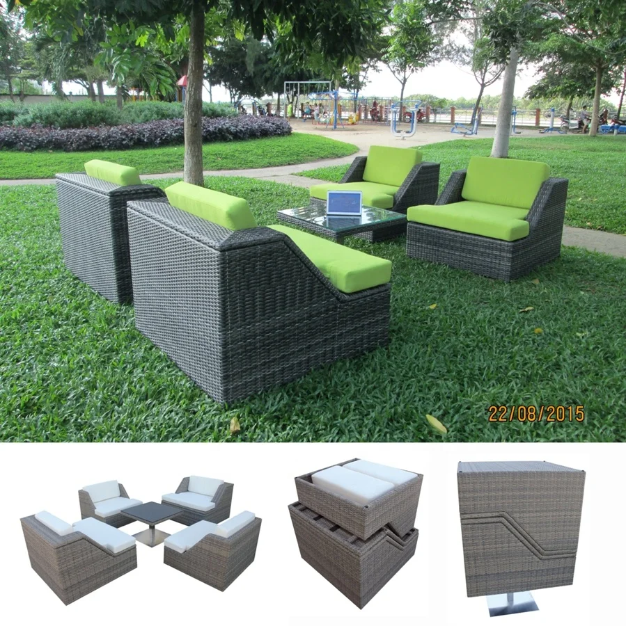 Poly rattan garden furniture Sofa Rattan Wicker Patio Garden Sofa Set Furniture