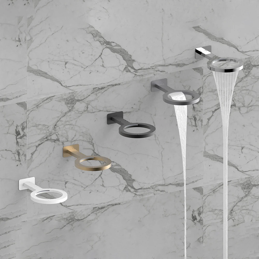 Скрытая установка ванны душ 59 Твердый латунный дождевой хромированный ручной для ванной комнаты