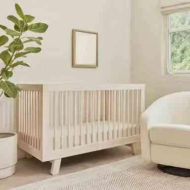 TNT Solid Wood Baby Crib Convertible to Wooden Crib for Hotel School Bedroom - Modern Design Safe Environmentally Friendly