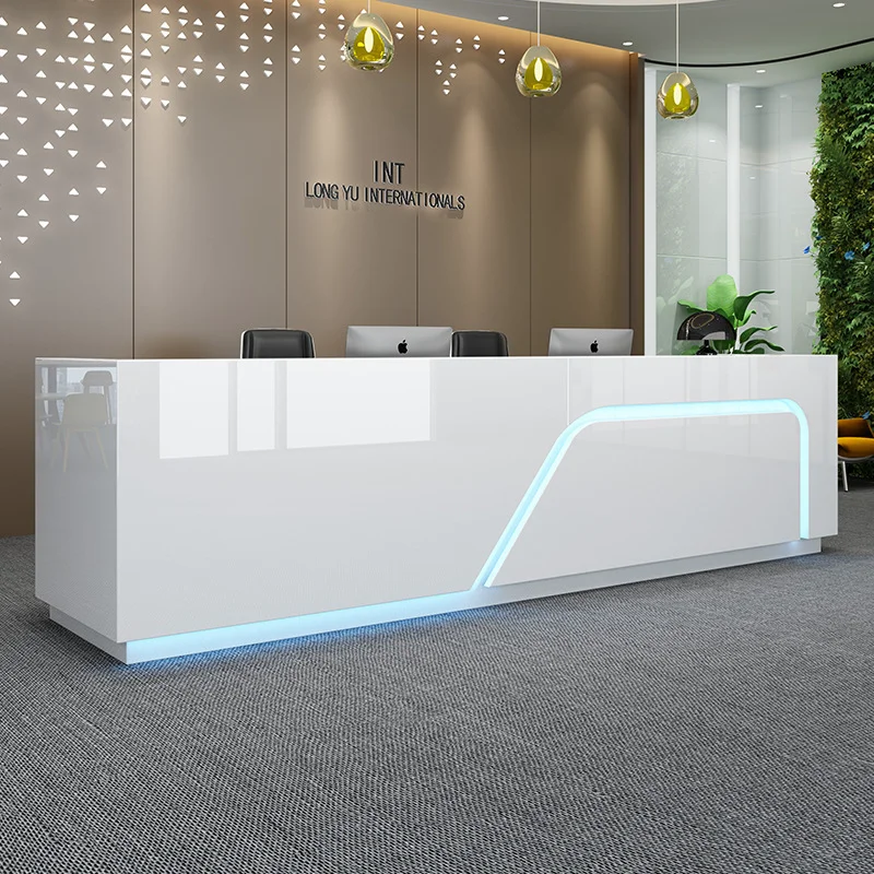 2023 Modern Salon Reception Desk Wholesale Customized Wood Marble Reception Counter Front Desk Reception Desk For Sale