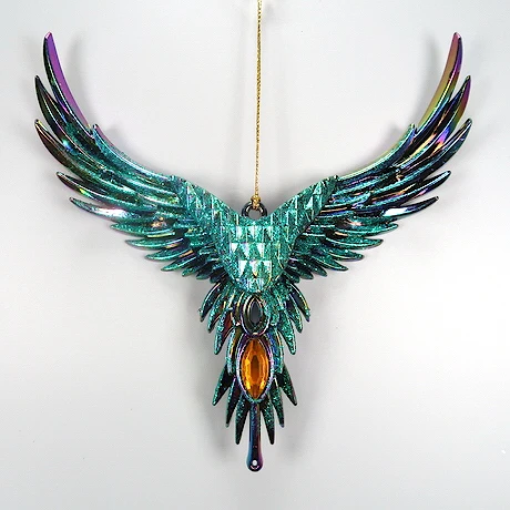 Рождественское и Новогоднее украшение, зернистое черное акриловое 3D украшение в виде крыльев Ангела