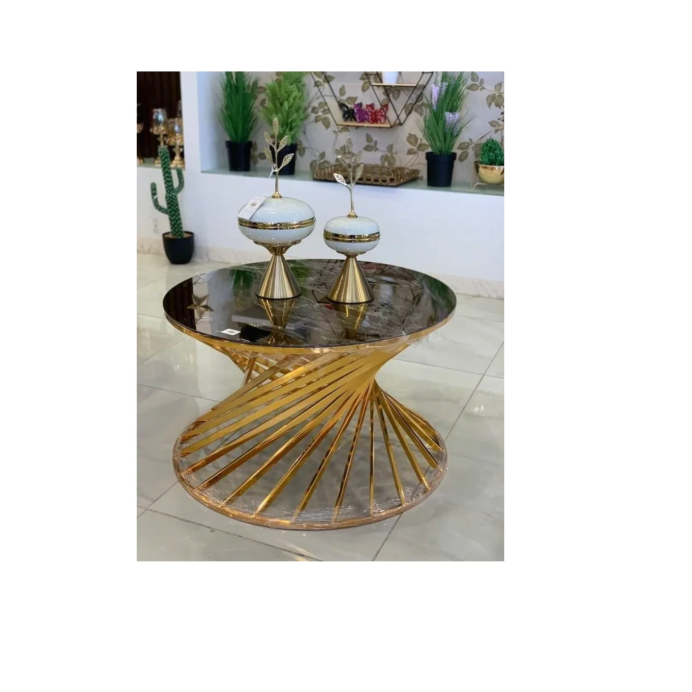 Cafe  Tables Living Room Coffee Steel Black Gold Round Modern Luxury  Centre Coffee Tables Set Made in Turkey