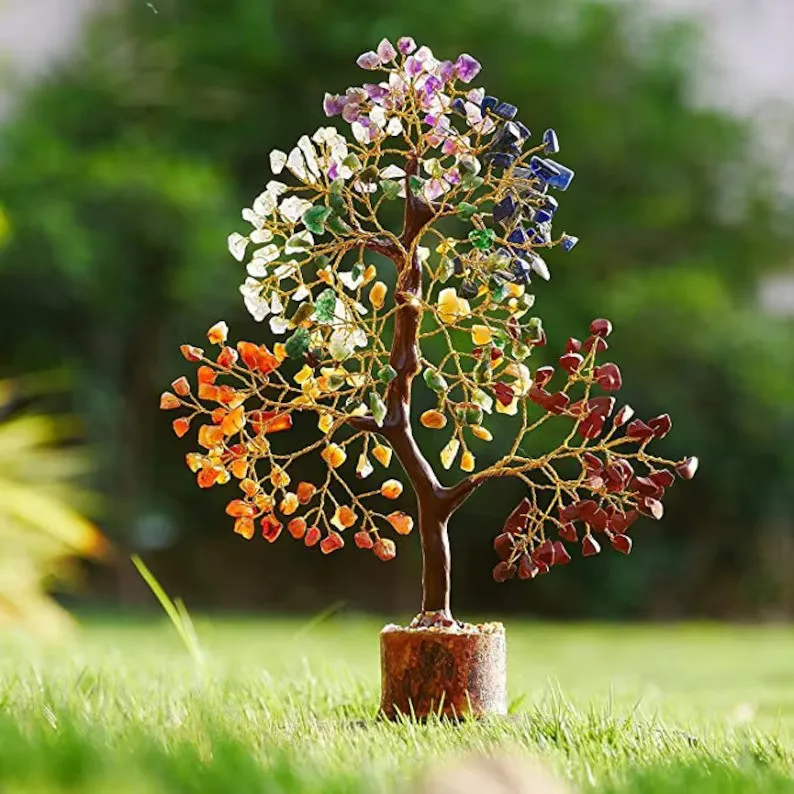 7 Chakra Tree for Chakra Balancing Natural Crystal Decor for Positive Energy Transformative Power and Showpieces or Gift