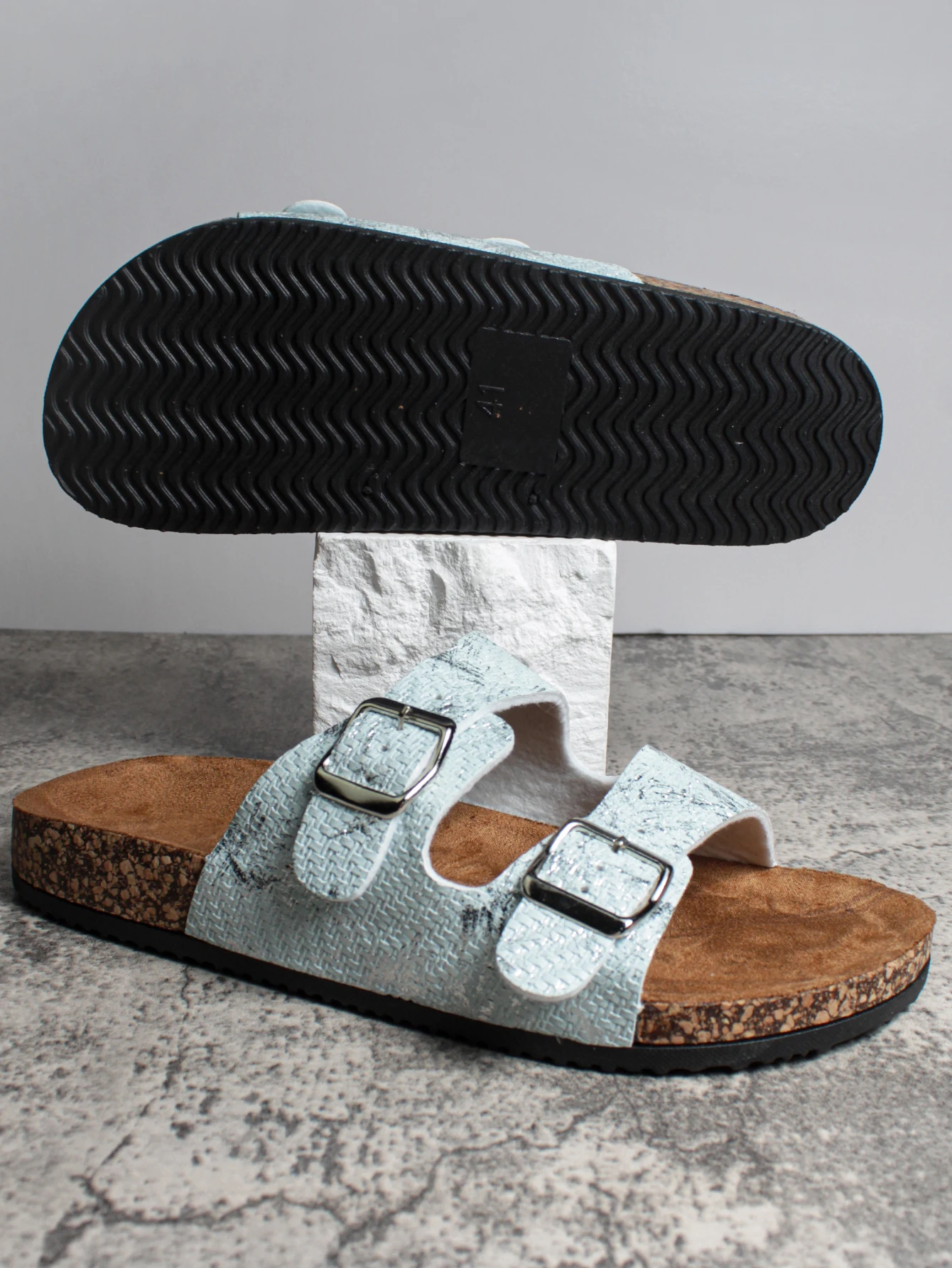 Hot Sale Taupe Cow Suede Leather Flat Sandals Birken Slide Sandals Stocks Women Summer Slip