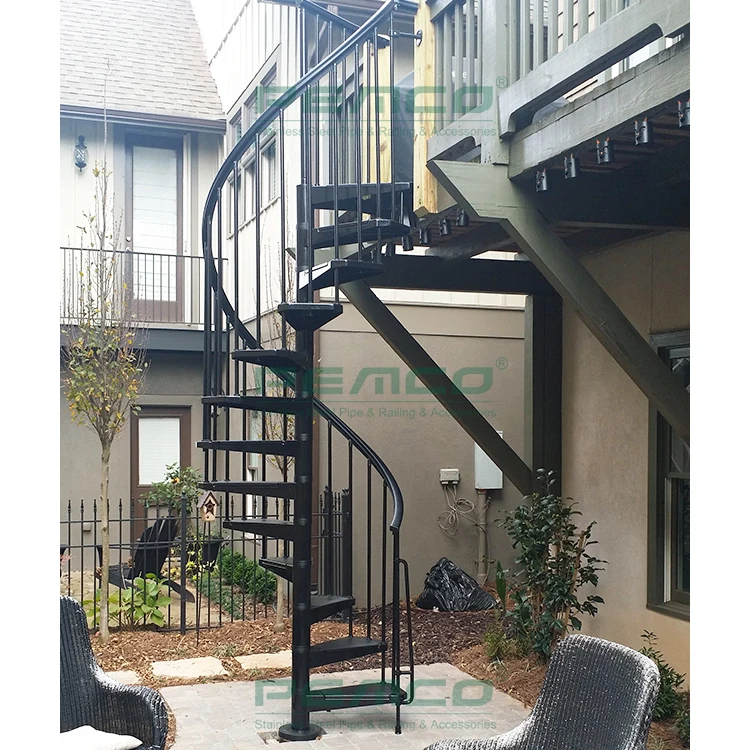 China Factory Prefab Stairs Round Spiral Stairs Modern Custom Tube Railing Spiral Staircases