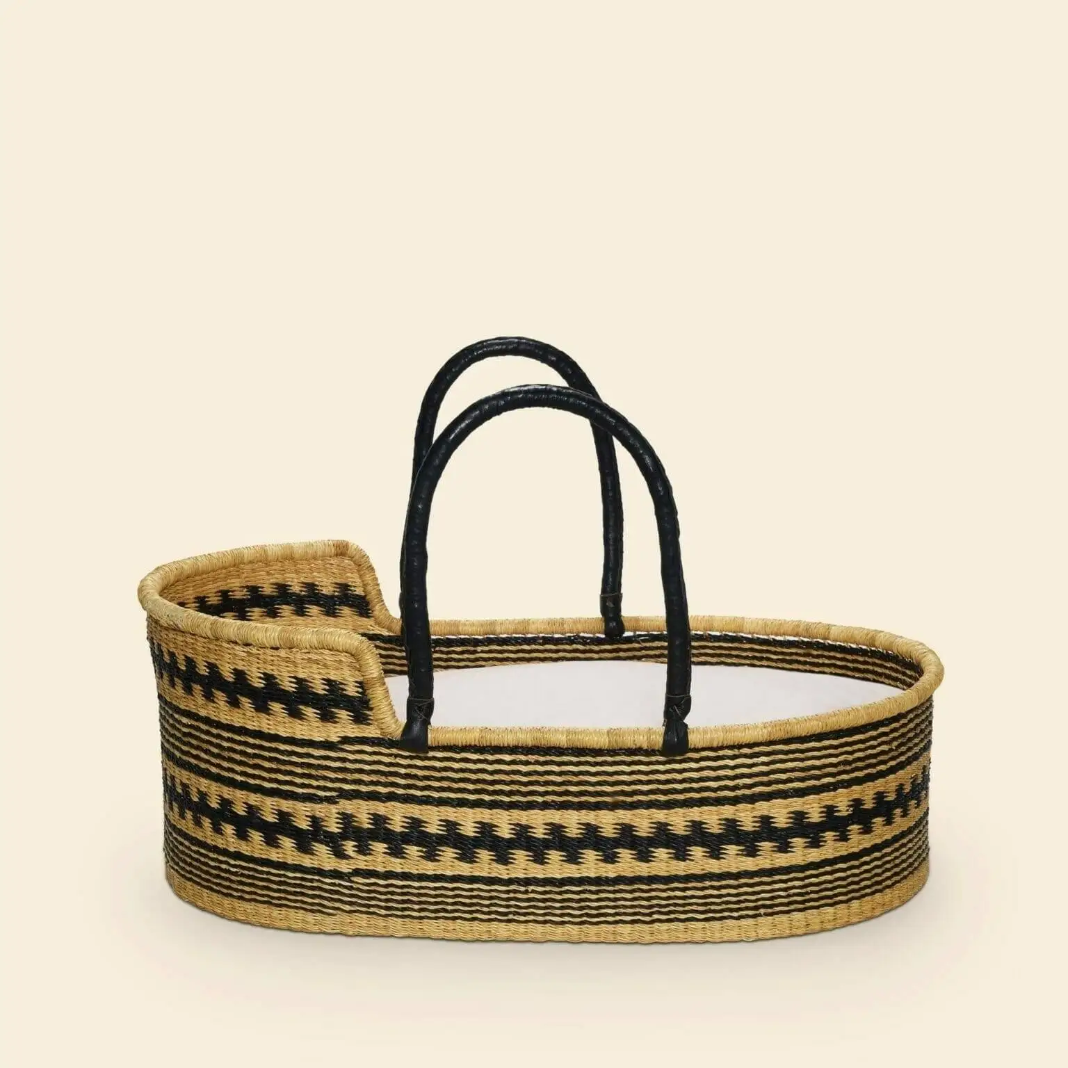Woven Seagrass Moses Baby Basket with Washable Changing Mattress Storage for Wardrobe Use and Clothing