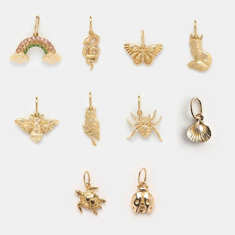New Design 925 Sterling Silver 14K/18K Gold Plated Unique Fashion Jewelry Dainty Animal Pendant Charms for Jewelry Making