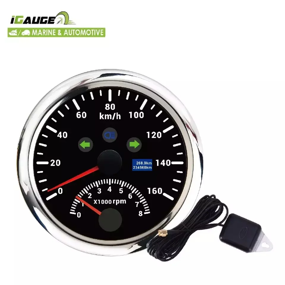 85mm Electrical Indicator Lights GPS Multi-function Speedometer Tachometer Marine Gauge for Motorcycle Car