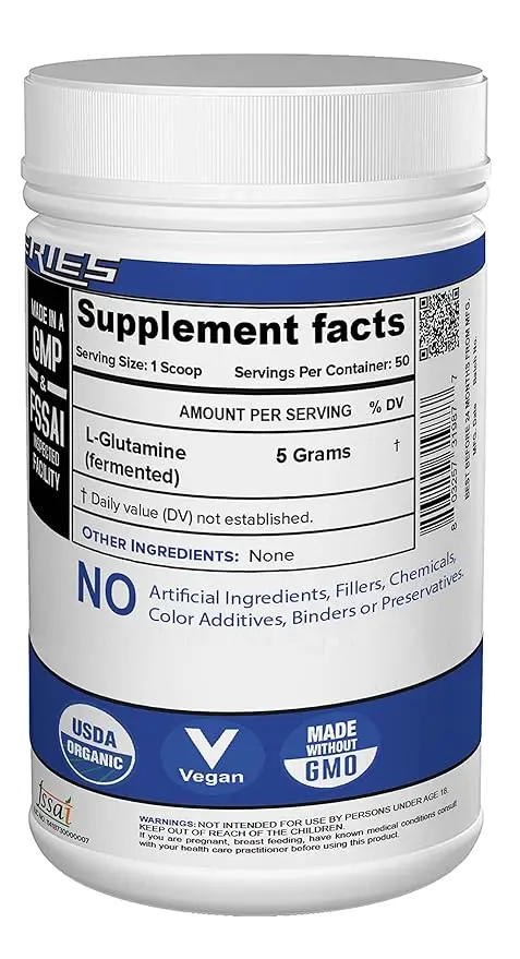 Micronized Glutamine Powder 5g Per Serving- 100 Grams (Unflavored)