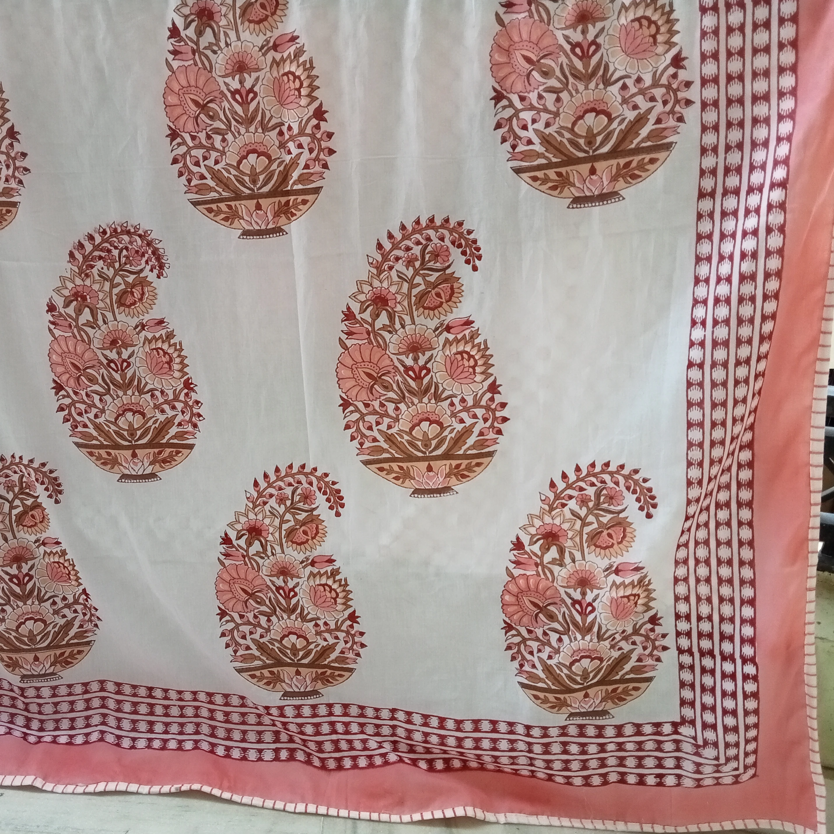 Indian Hand made Reversible Dohar Soft Cotton Quilt Hand Block Print Quilt Floral Print Soft Cotton Quilt AC Blanket