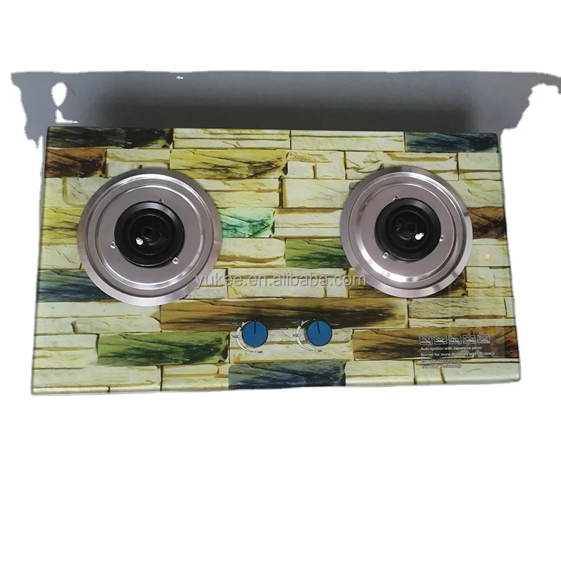 Kitchen Appliance Indoor Double Burner Gas Cooker Tempered Glass Gas top built-in Cooker Gas Stove