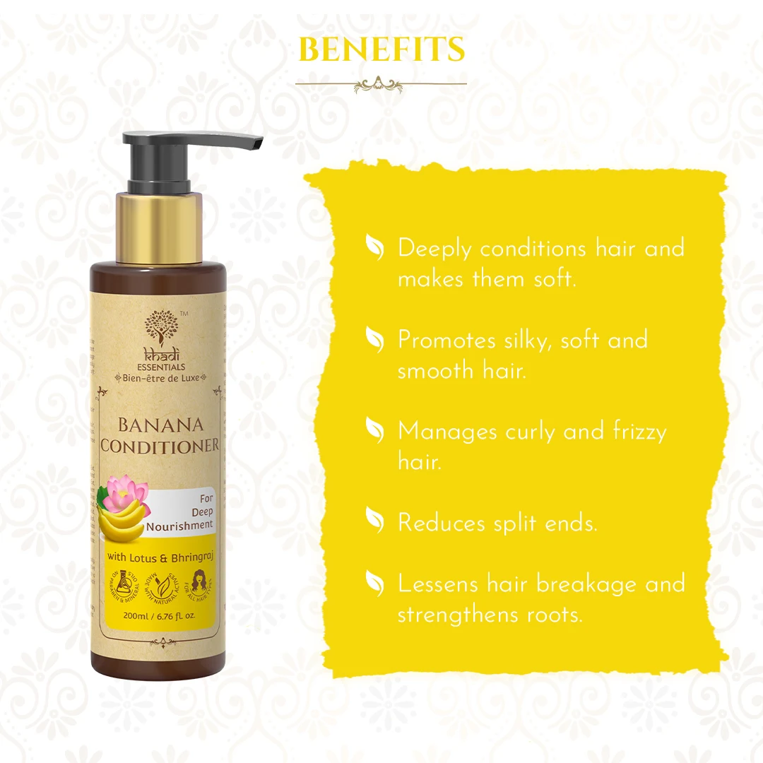 Buy Aloevera & Bhringraj Made Banana Conditioner For Smooth Shine and Dry Frizzy Hair Chemical Free Conditioner