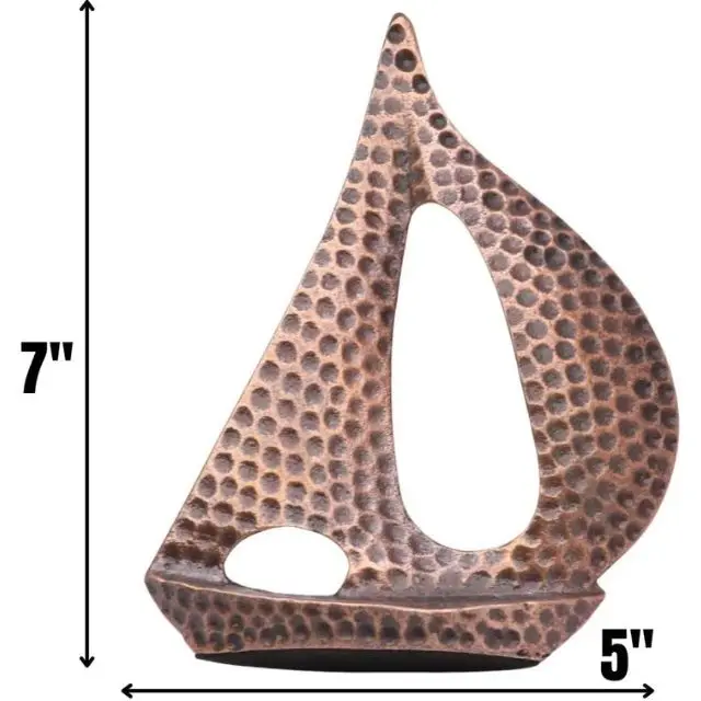 Pair of Handmade Metal Sailing Boat Sailboat Yacht Table Metal Art Nautical Decor Sculpture