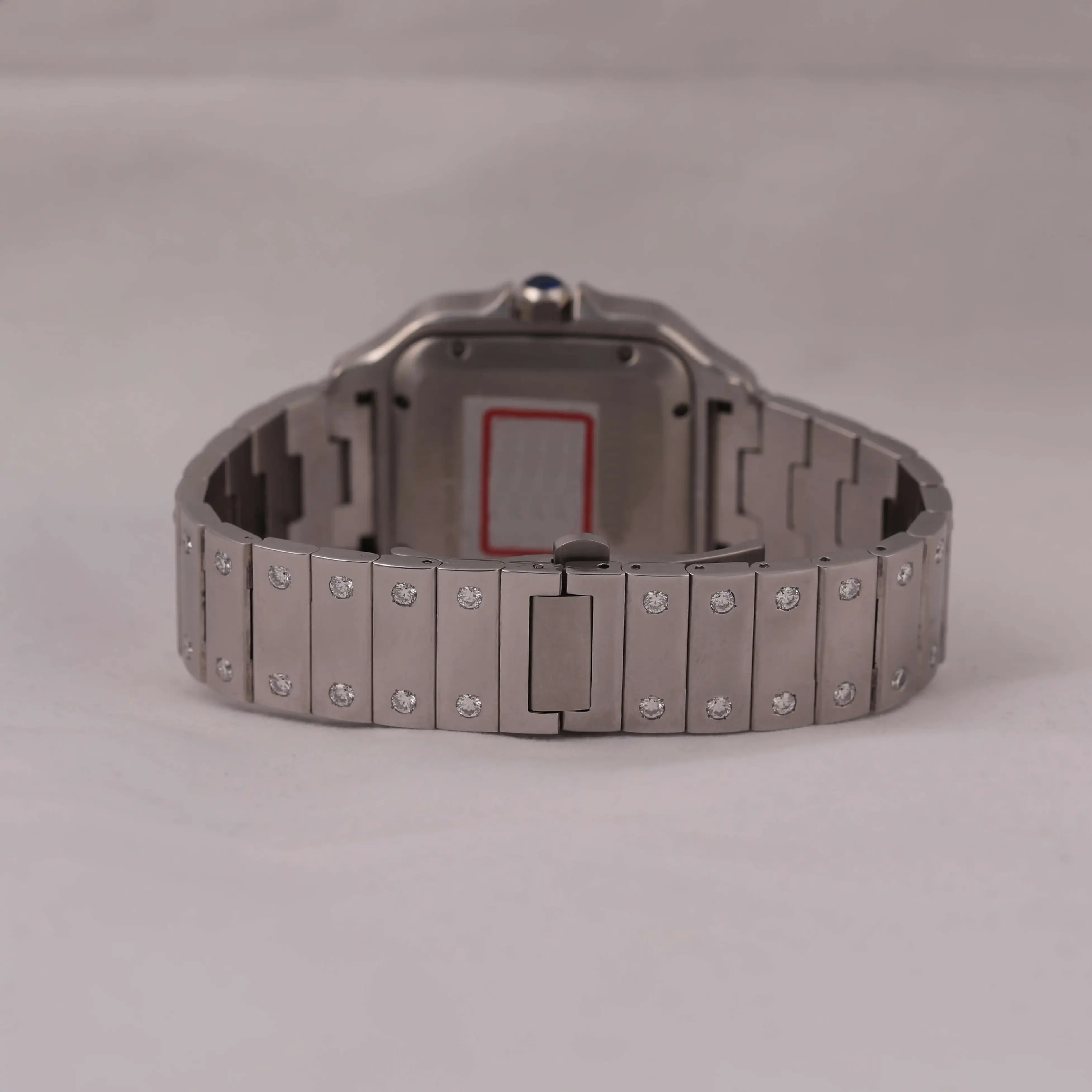 Army Green Fancy Dial Full Iced Out Round Moissanite diamond But Square Green dial With Classic Look This Watch Roman Numbers