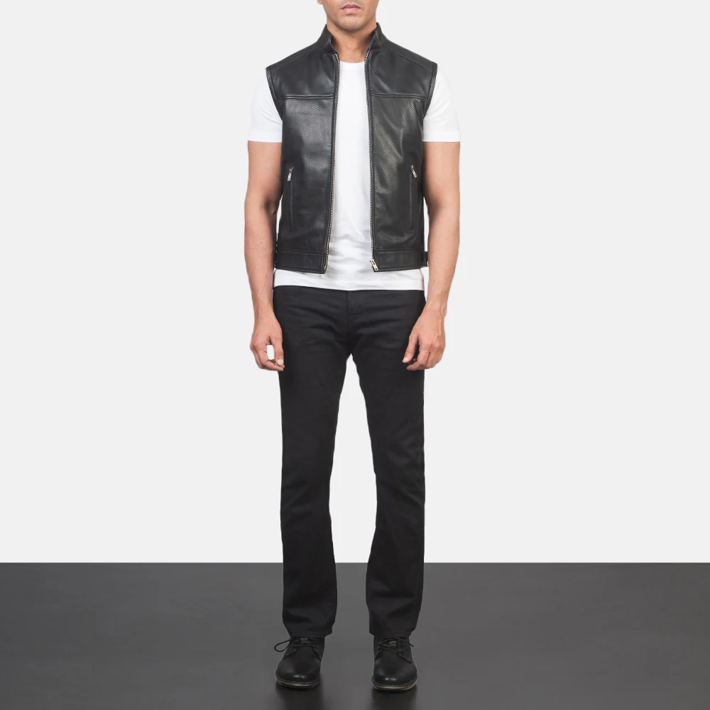 Motor bike Good Quality 100% Leather Made Fashion Vest Reasonable Price Men Clothing Leather Vest
