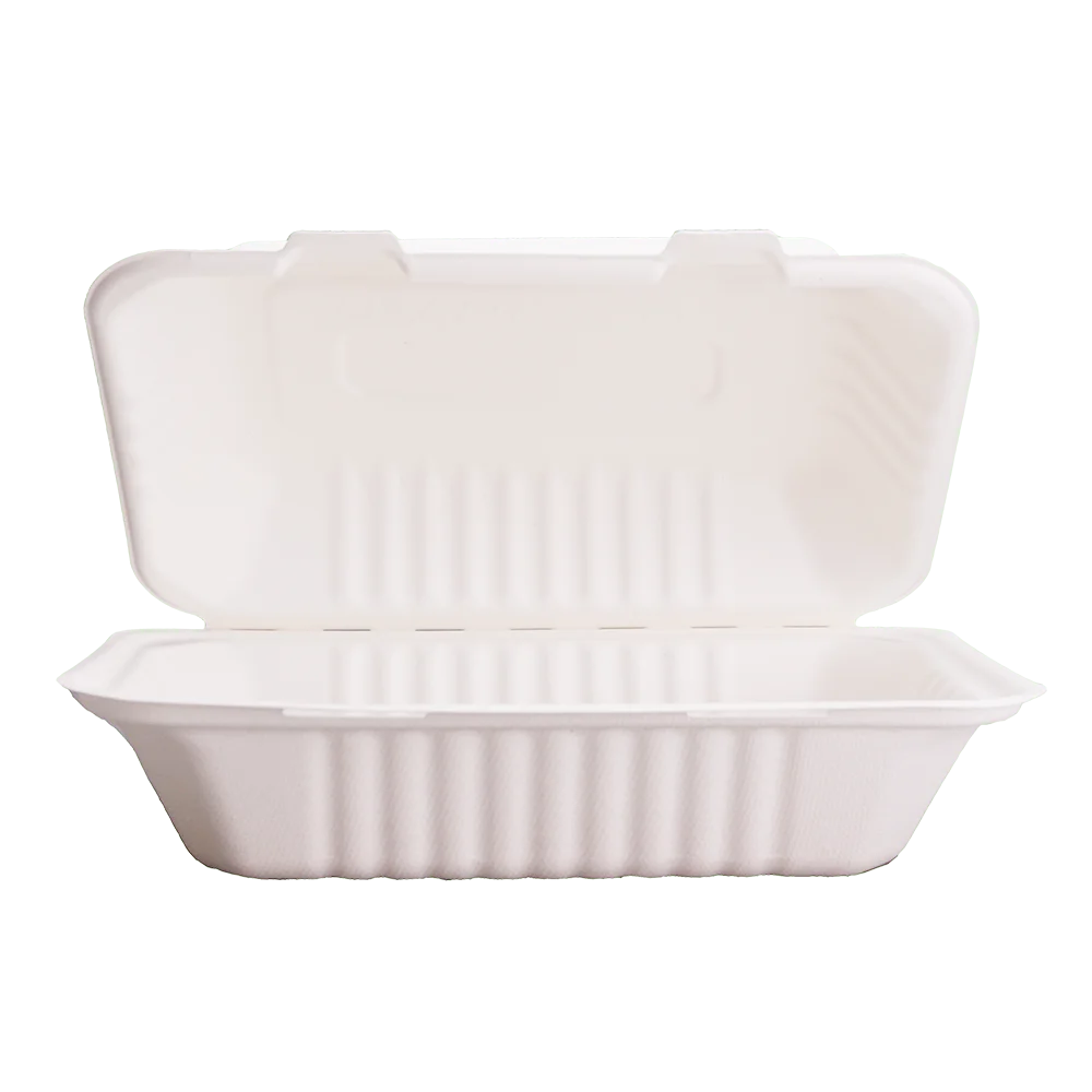 Wholesale Biodegradable Sugarcane Bagasse P 9*6 Inch 900ml take away food container paper box