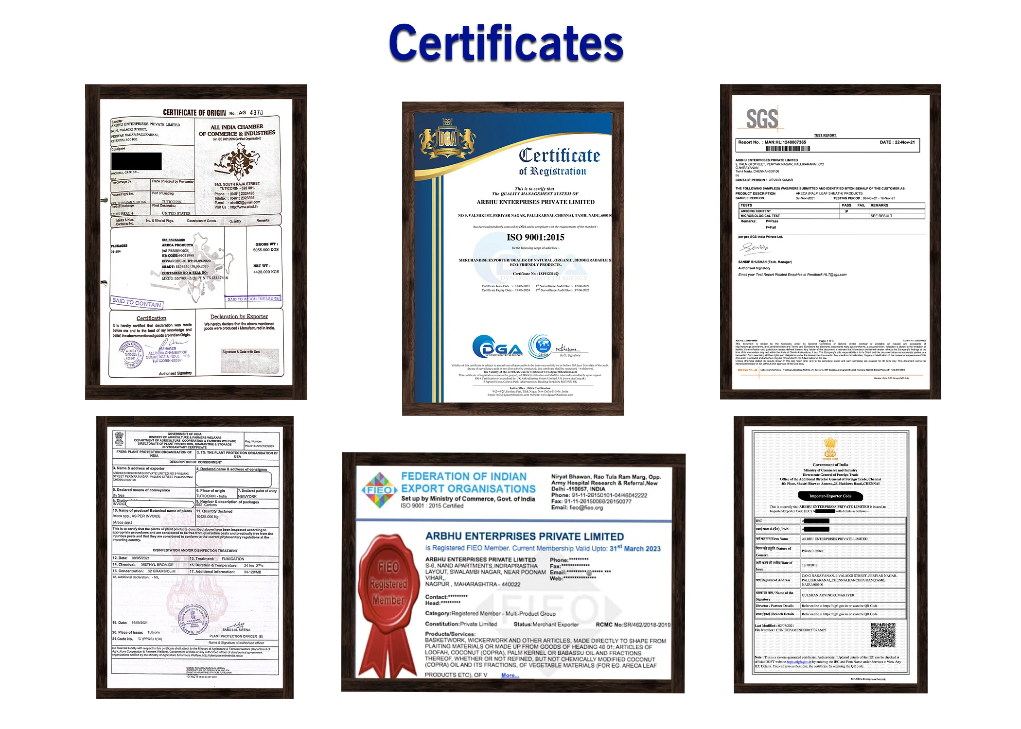 Certificates for alibaba
