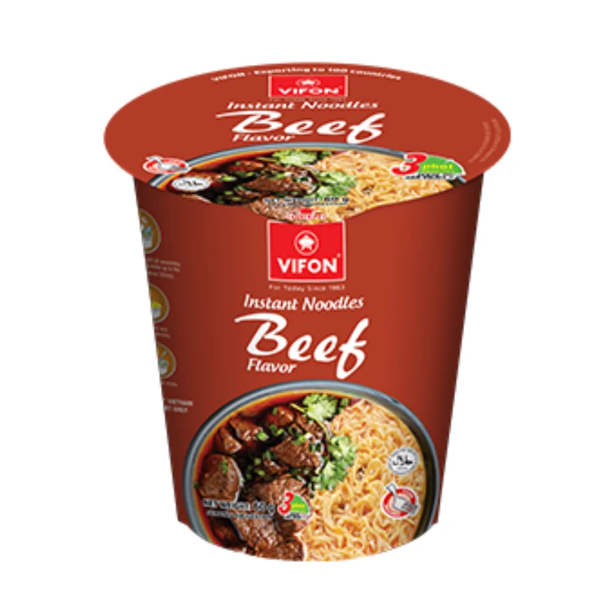 Vifon Ngon Ngon Instant Beef Flavour Noodles 60g Packaged in Boxes (for Export)