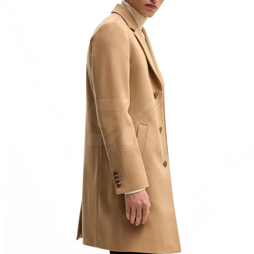 Best Selling Black Solid Color Casual Jackets Fashion Men Long Coat Breathable Thermal Wool Over coat