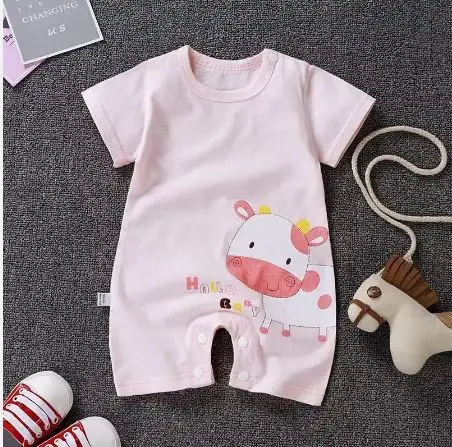 custom made snap button Baby Onesie 100% Cotton Wholesales New Born Baby Clothes unisex  Baby Rompers