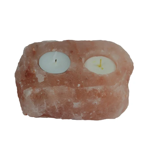 Himalayan Salt Tea Light Round Carved 2 Hole Natural Rock Salt Tealight Candle holder Manufacturer of Pakistan salt lamp