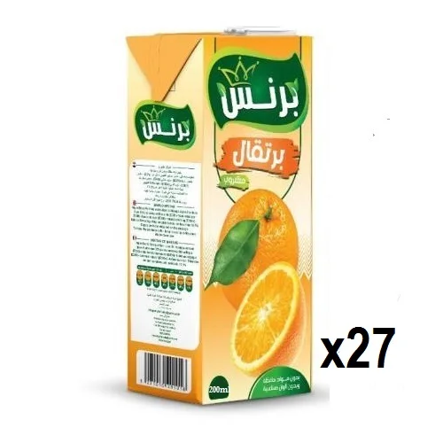Prince 200ml Carton Pack Natural Orange Fruit Juice Drink Best price drink