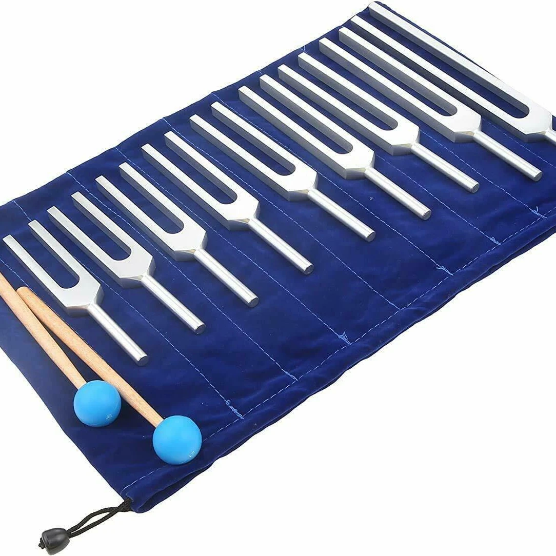 Mars International Manufacture 7 Chakra tuning fork set of 7 with pouch + Mallet Best Offer Free International Shipping....