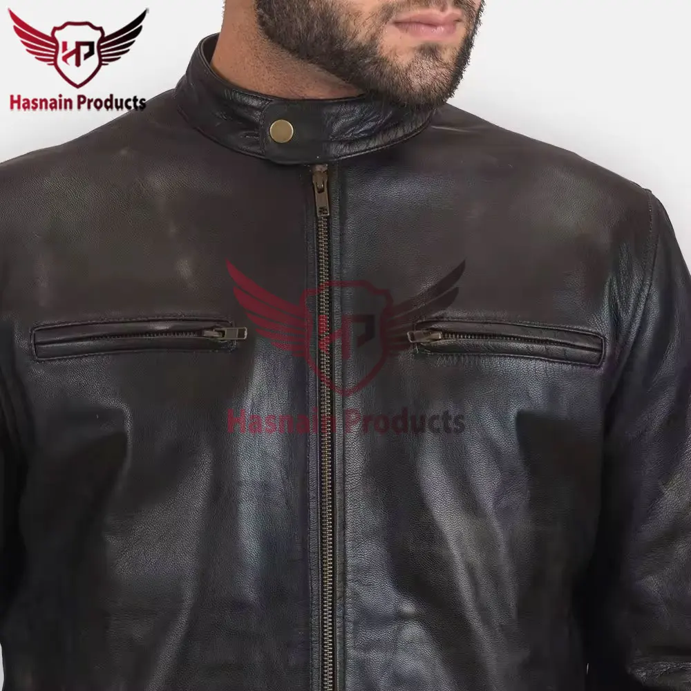Wholesale Fashion Black Leather Jacket for Men - Latest Design Genuine Sheepskin 100% Leather Jacket at Unbeatable Prices