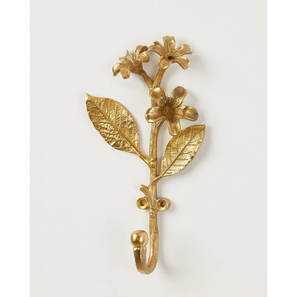 Unique Brass Leaf Shape Wall Hooks Hanger For Keychain 100 % Manufacturers Wholesale Made in India Coat And Hat Metal Hanger