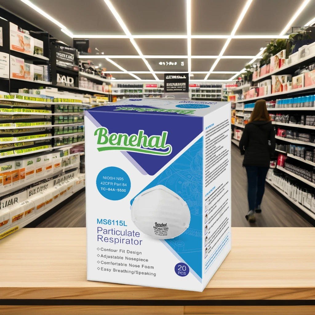 N95 High Quality 3-Layer High Filtration Respirator Mask Unisex Molded Cup PP Spunbond Meltblown Inner Needle-Punched Nonwoven