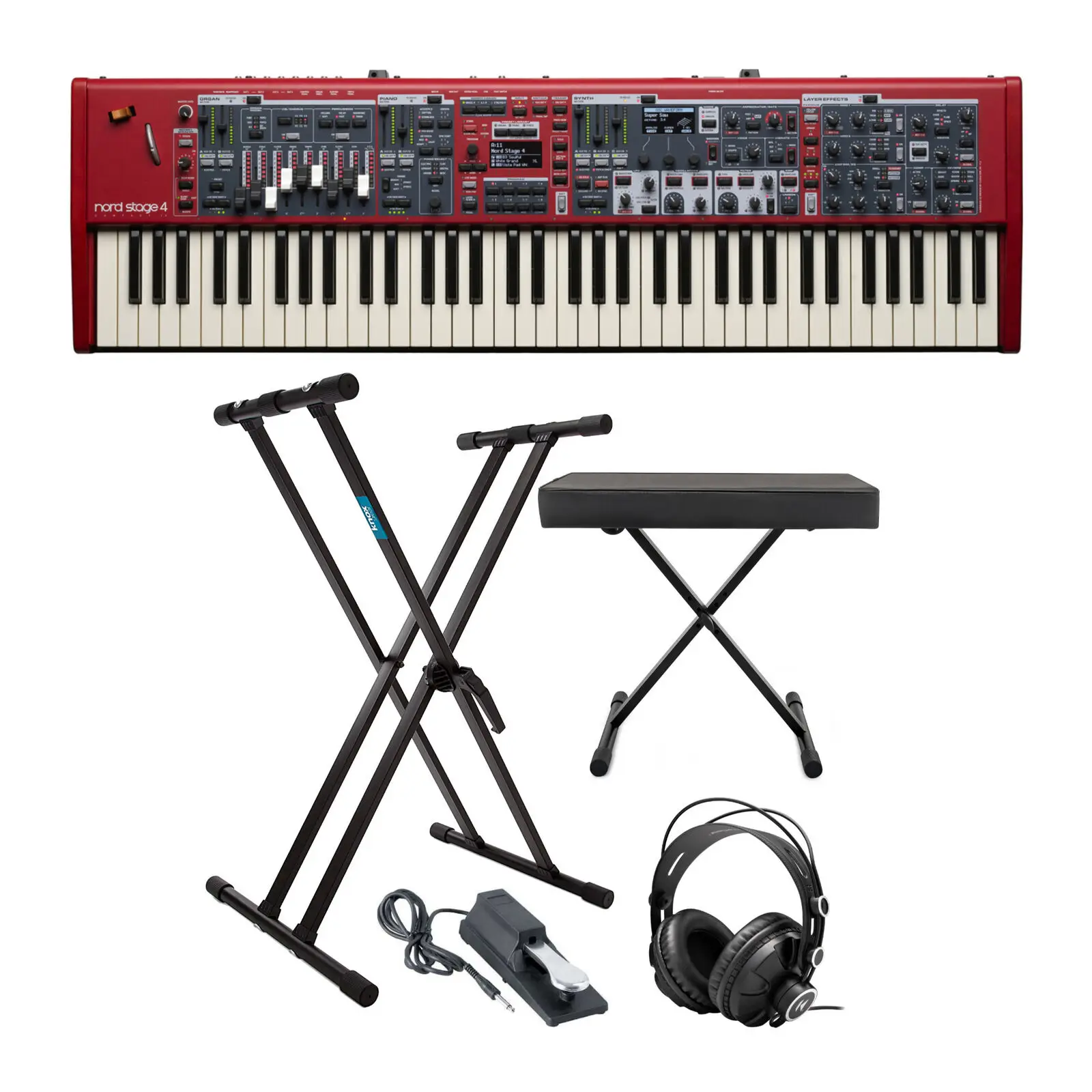 AVAILABLE 50% Off DISCOUNT Stage 3, Stage 4  76 Portable Weighted Keyboard with Stand, Bench, Headphones and Pedal