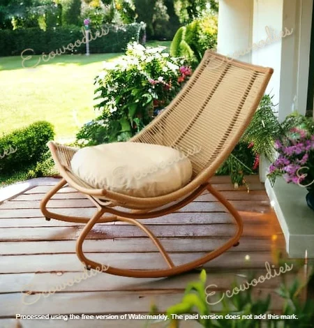 Antique Natural Rocking Chair for Elderly Comfortable Backrest Relaxing Bamboo Wicker Armchair For Living Room Indoor Outdoor