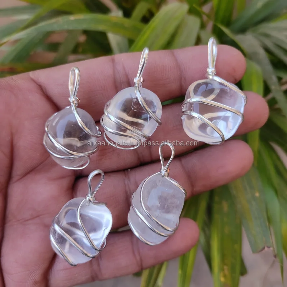 Wholesale Natural Crystal Red Jasper Wire Wrapped Tumble Stone Pendant hand polished hand made sun shine Pendant for sale