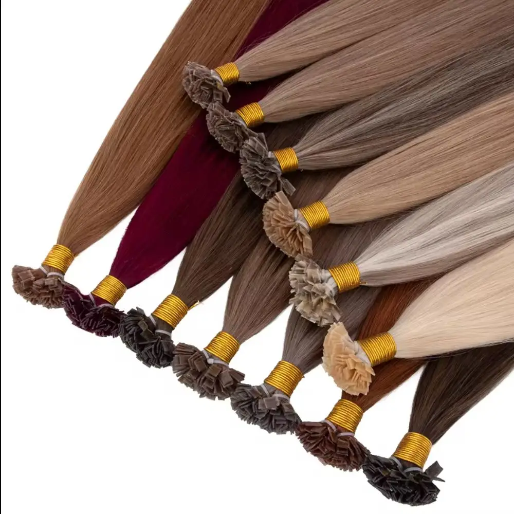 Hot Sale factory price 100% natural extensiones de cabello 100% humano remmy i tip hair extensions wholesale