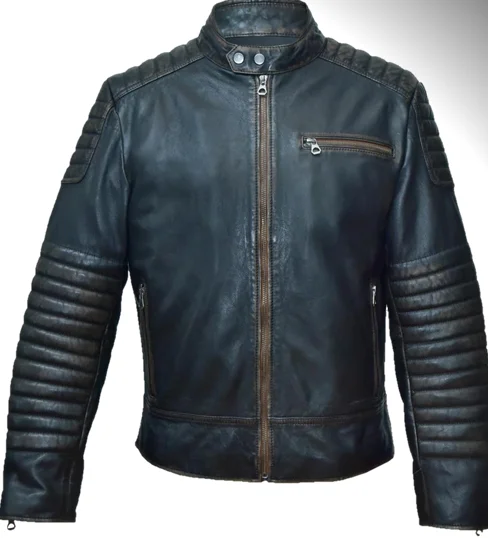 Hot Selling Product 2024 Winter Stand Collar Classic Fit Genuine Leather Customized Jacket for Mens