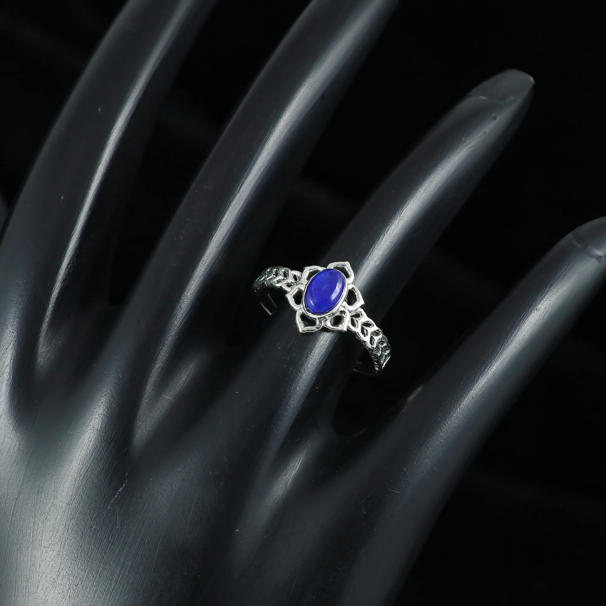 Lil Flower Silver Plated Jewelry Ring Garnet and Diamond Studded for Weddings and Parties Wholesale Available