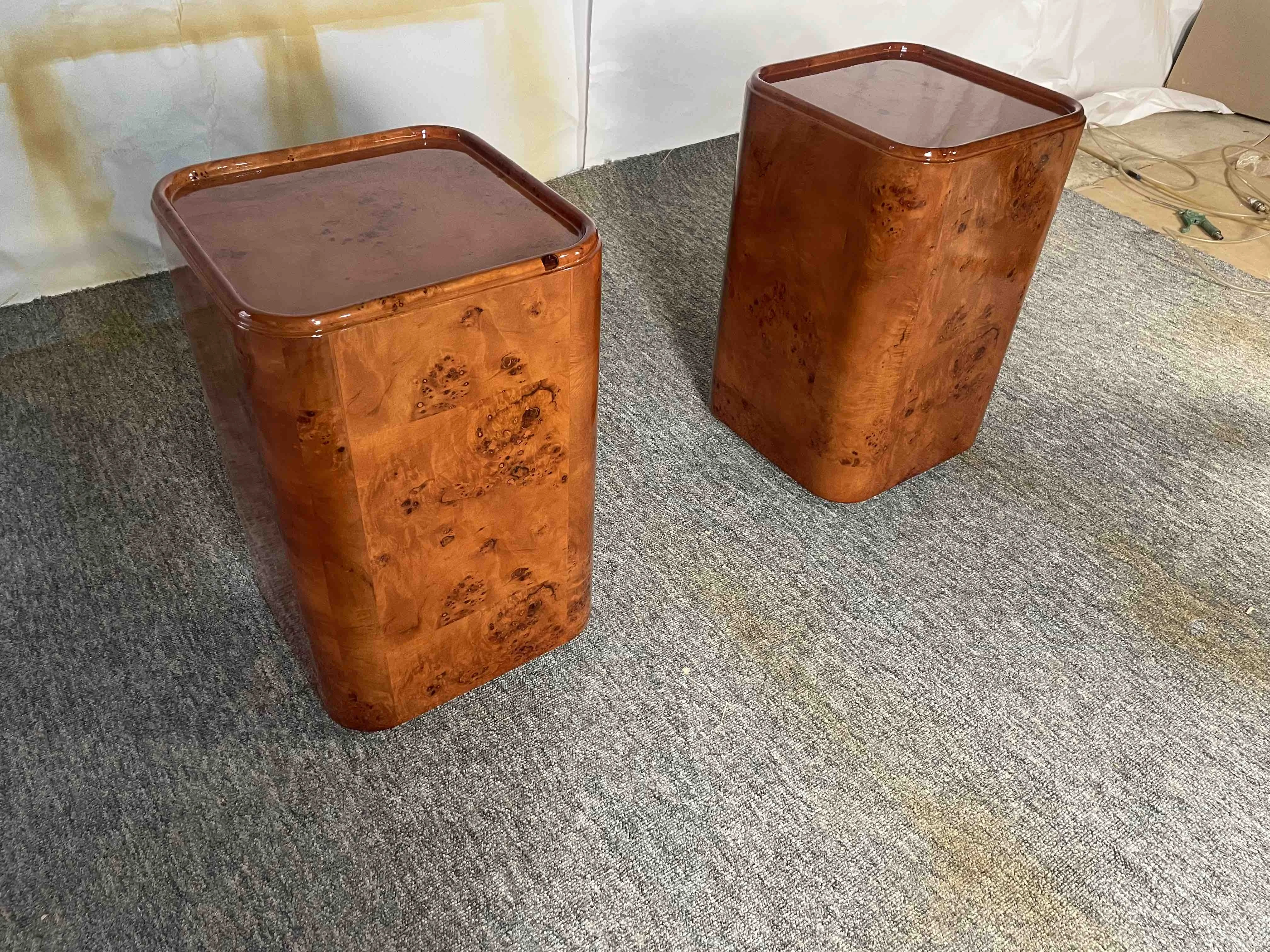 2024 new modern luxury Burl veneer home furniture for plywood decorative panel wooden living room furniture Dawson Side Table