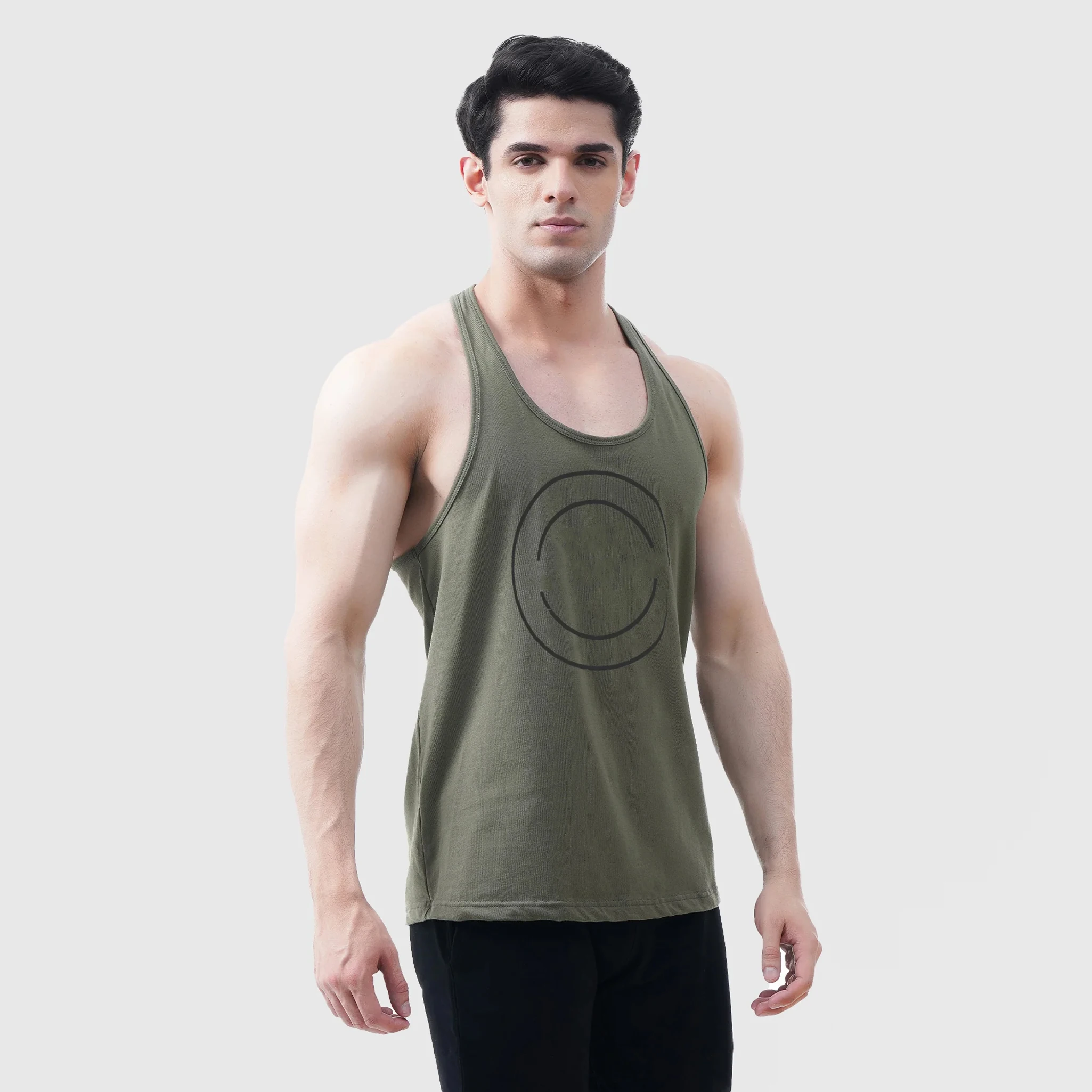 Wholesale Custom Men Cotton Seamless Fitness Bodybuilding Undershirt Training String Singlet Gym Tank Tops Vest For Men