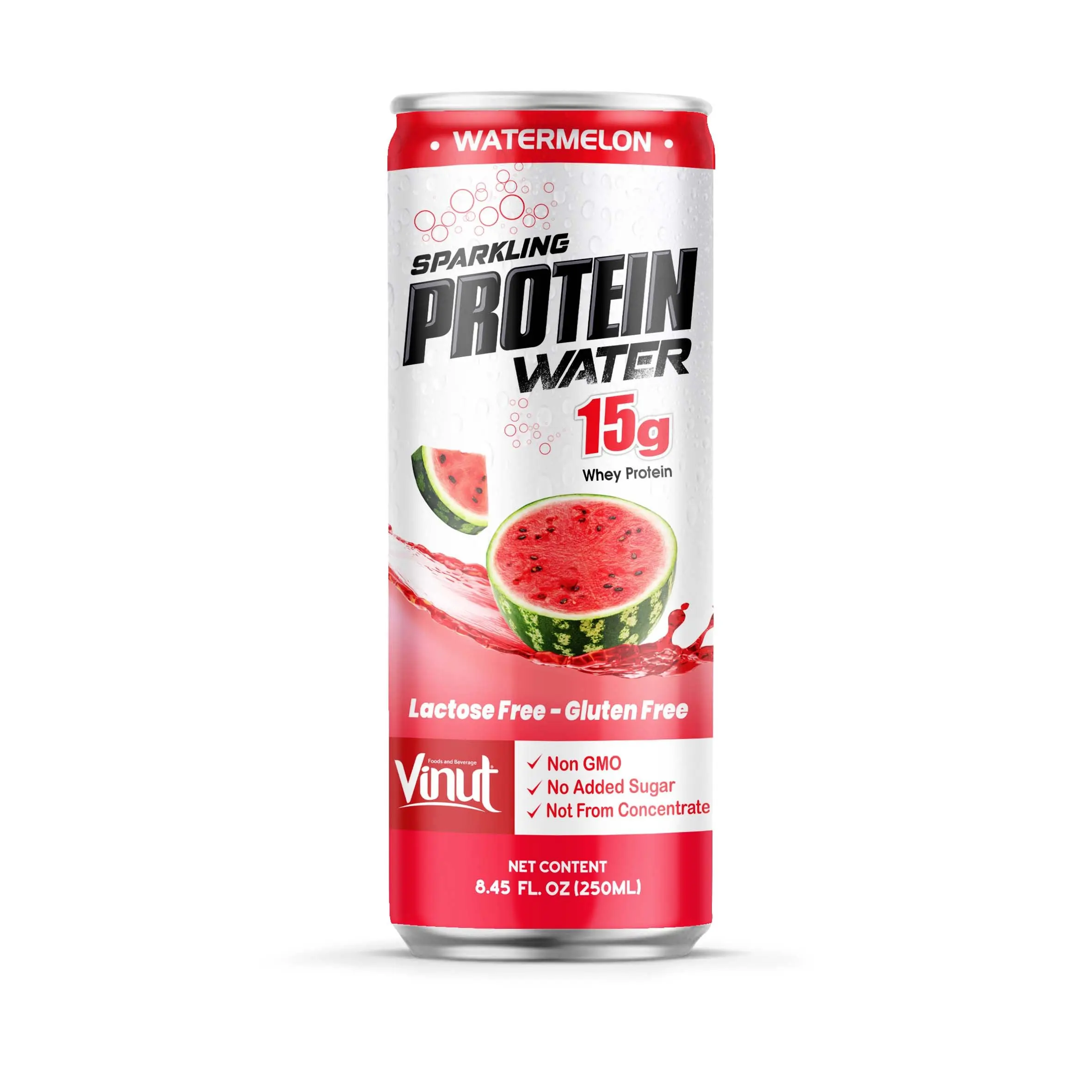 250ml can VINUT Ready to drink Protein Whey Watermelon Flavor Gluten Free Lactose Free Manufacturing Exporters Protein Shakes