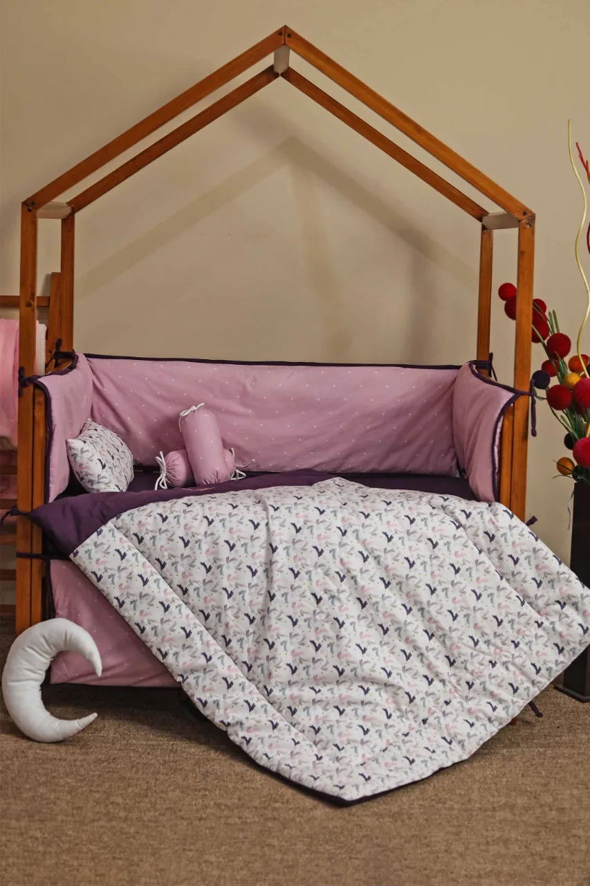 Well Designed Kids Furniture Set cribs Plum Bunnies Baby Cot Set Wood Furniture Children Baby Cot Bed Crib Bedding Set