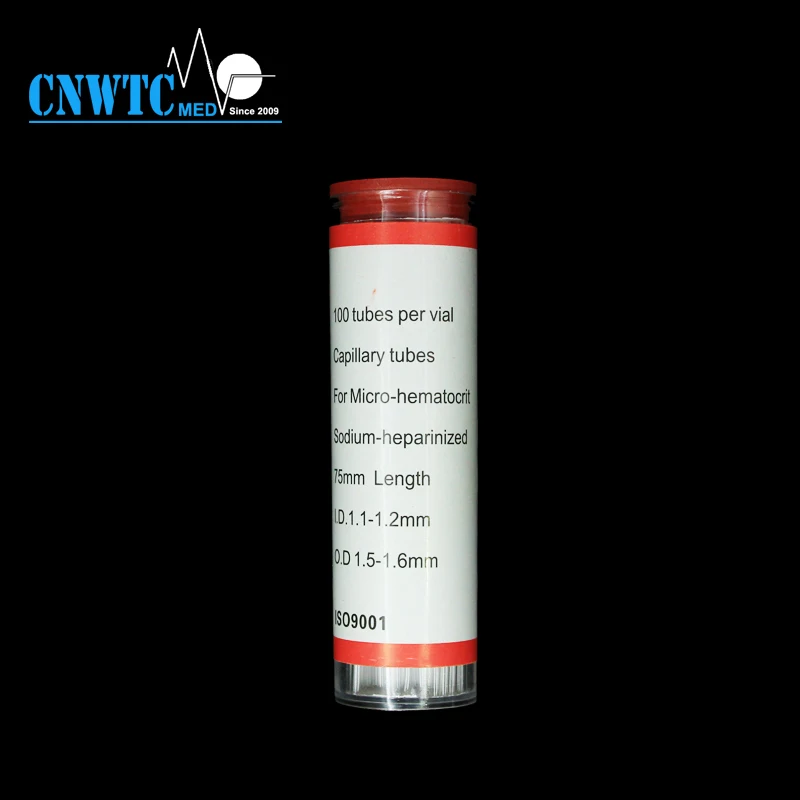 Red Kind Microhaematocrit Capillary Tubes with Heparin
