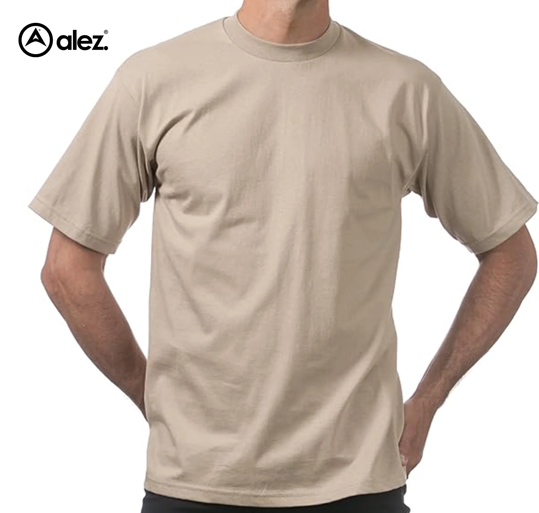 Alez Apparel Custom Design Short Sleeve Mens T-Shirt Streetwear High-Quality Cotton Casual Wear on wholesale