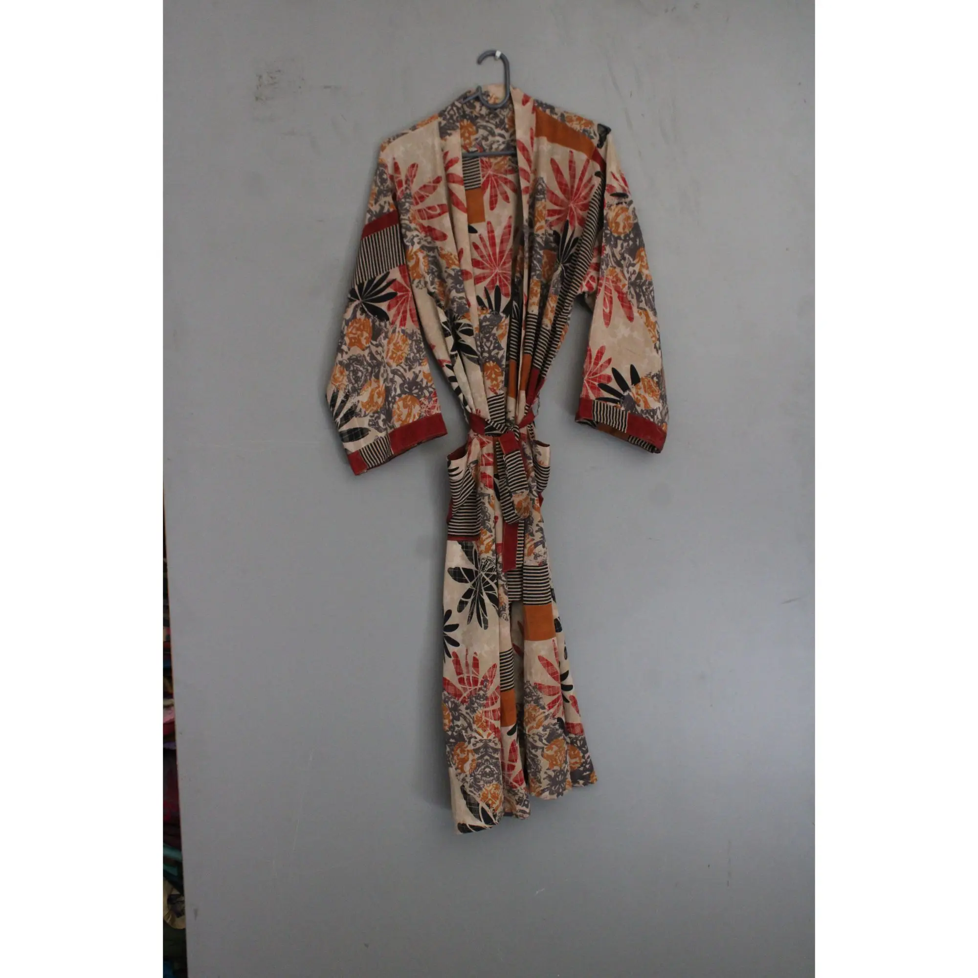 Printed Luxury Silk House Robe Unisex Kimono Boho Kimono For Woman Silk Beach Dress