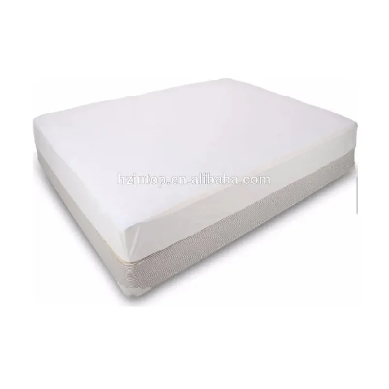 Bed Protection Pad Air-permeable Skin Care Plain Dyed Knitted Luxury White Anti-Pull Smooth Waterproof Mattress Cover