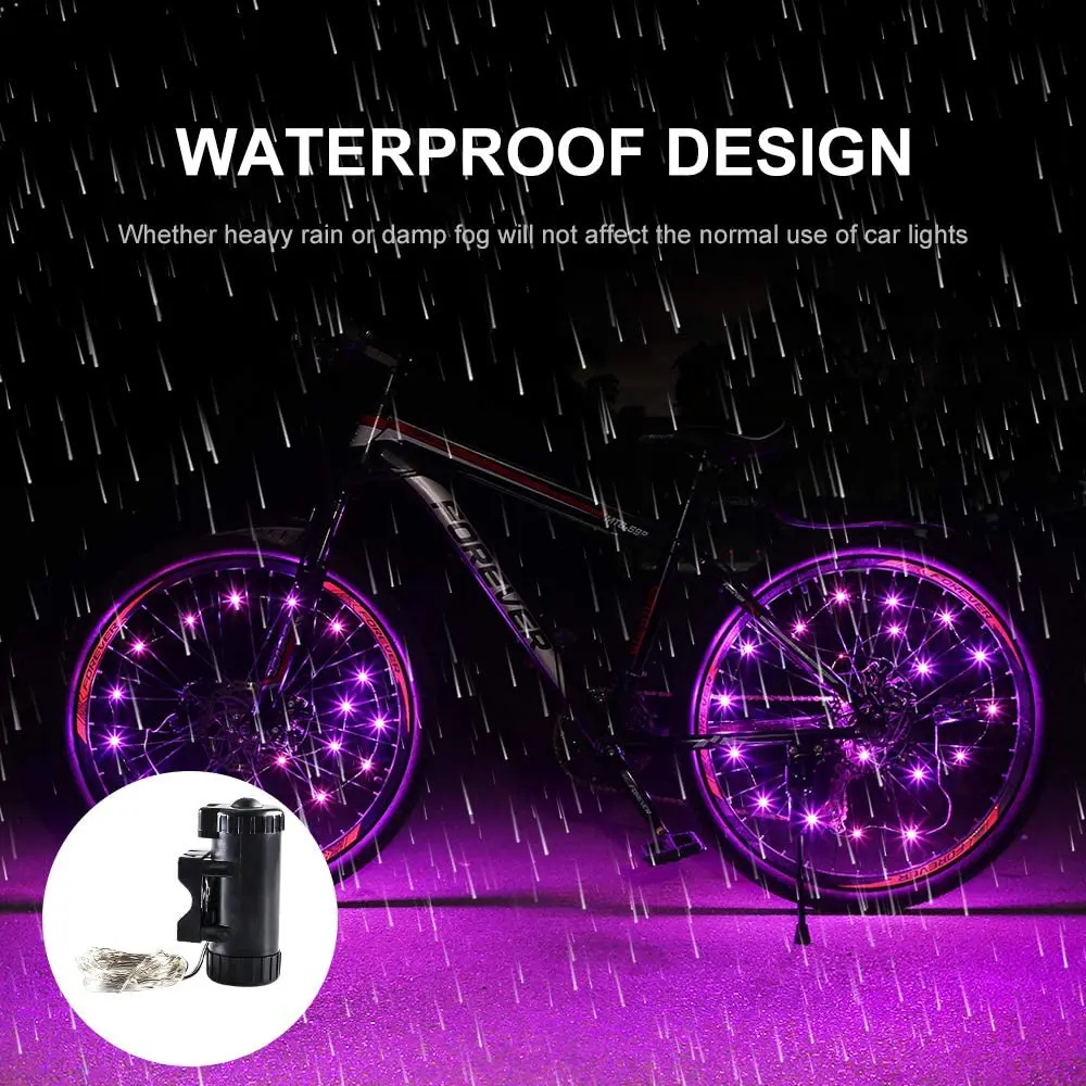 2 Tire Pack LED Bike Wheel Lights Ultra Bright Waterproof Bicycle Spoke Lights Cycling Decoration