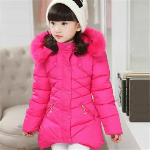 Girls winter coat Jacket,Toddler Kids winter Jackets Snowsuit Hooded Windbreaker with Soft Fur Hoodies for Girl